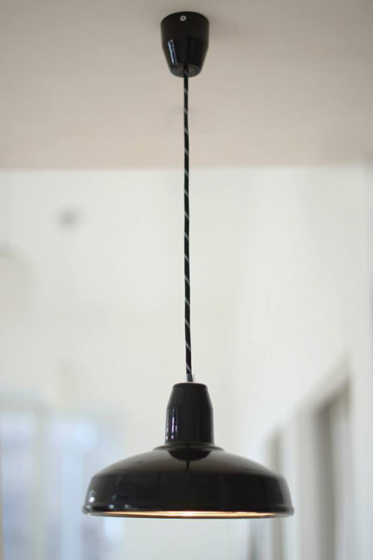  Tilka indusztriális kerámia lámpa - Fekete közepes méret