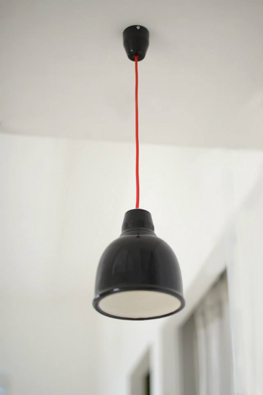 Tilka harang alakú kerámia lámpa - fekete nagy méret