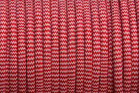 Piros-fehér cikkcakk textilkábel