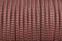 Barna-rózsaszín pepita textilkábel