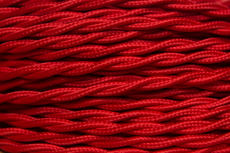 Csavart piros textilkábel